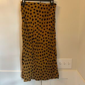 Madewell Midi leopard slip skirt